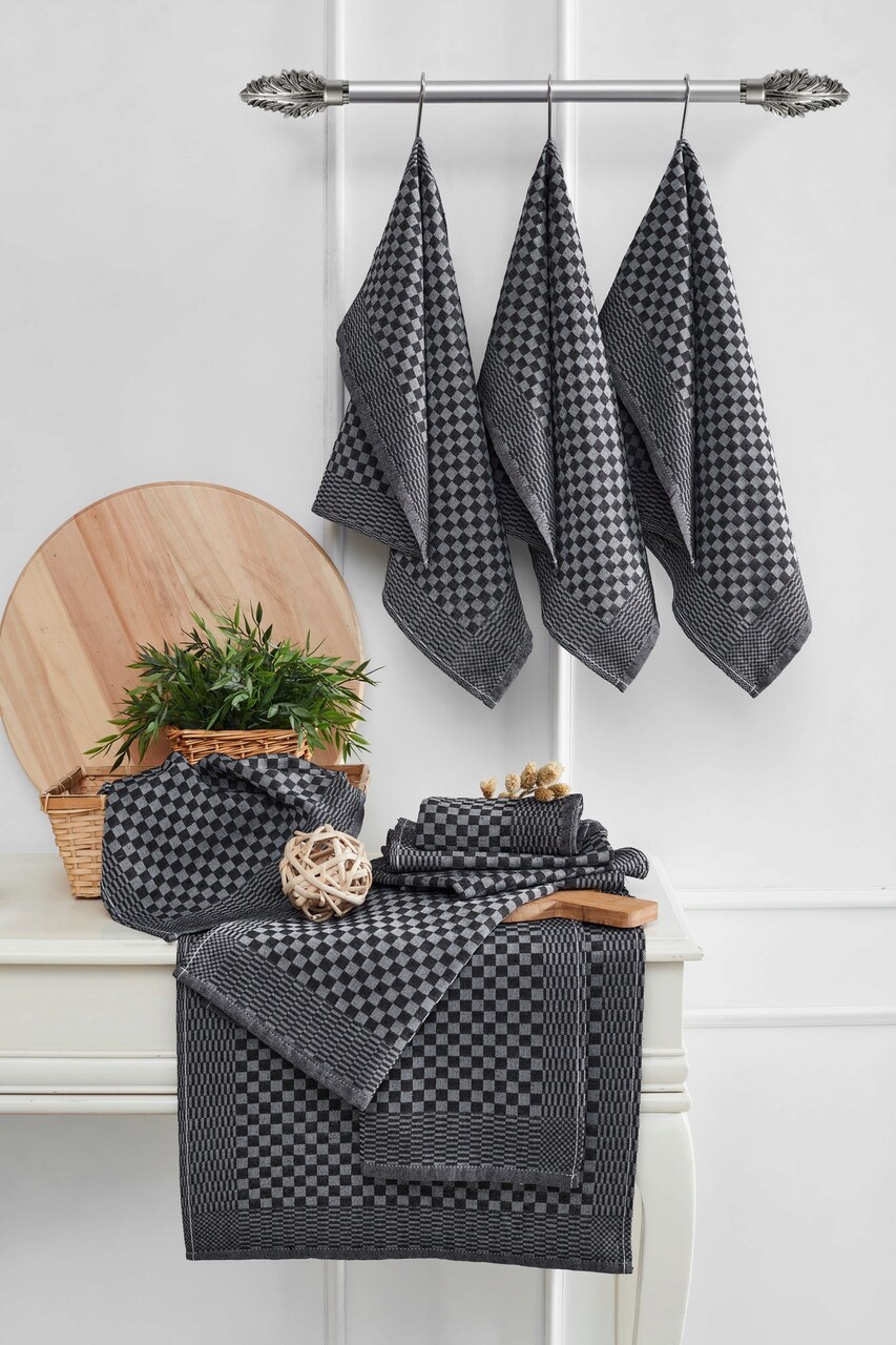 Set prosoape de bucatarie, Hermia, 219CFK1101, Dimensiune: 40 x 60 cm (10 bucăți), Antracit - imagine 5